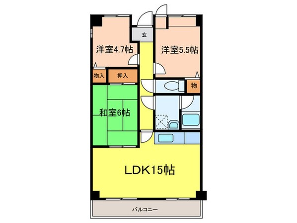 リヴェ－ル緑地の物件間取画像